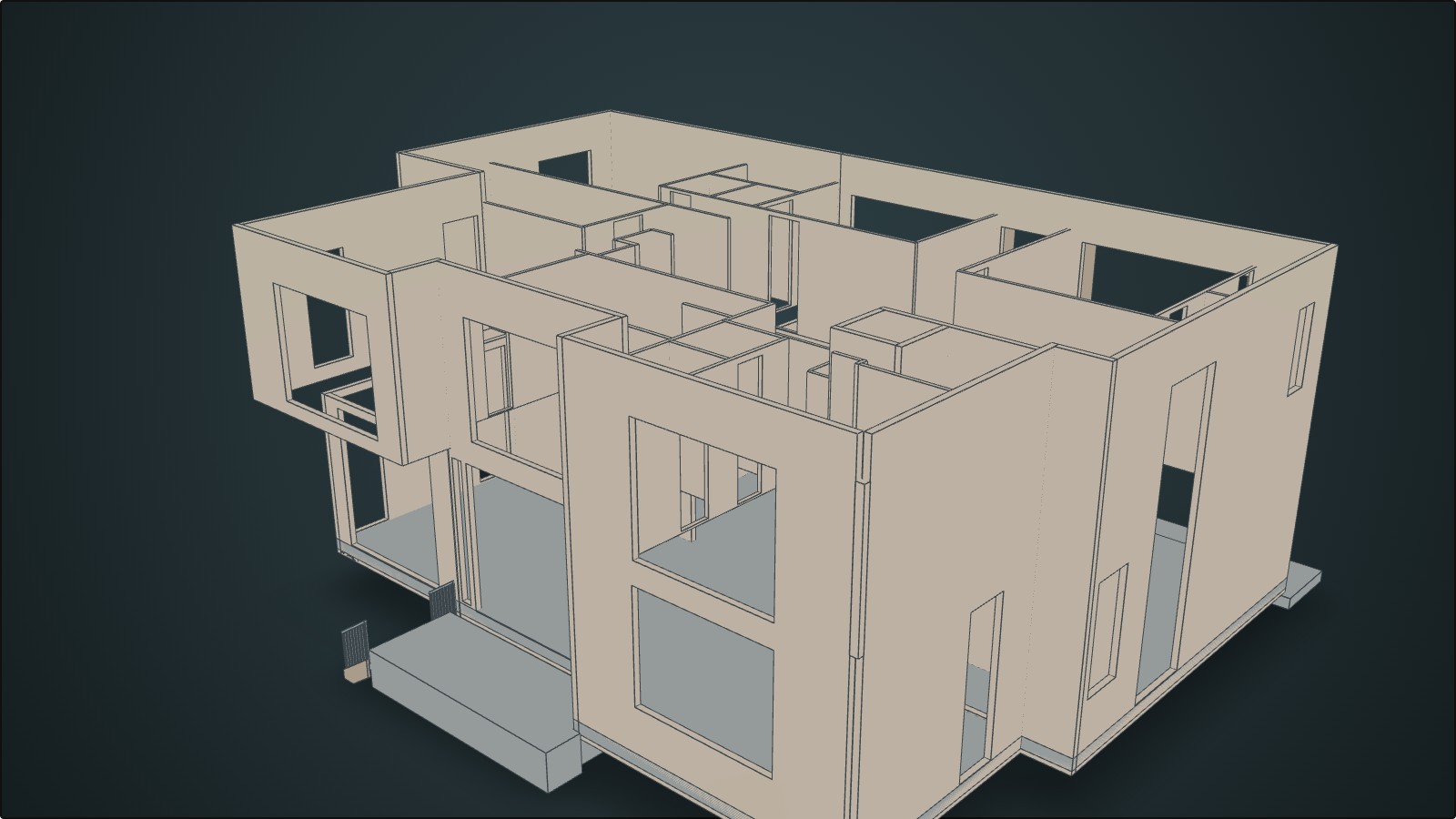 As-built BIM model derived from a survey scan