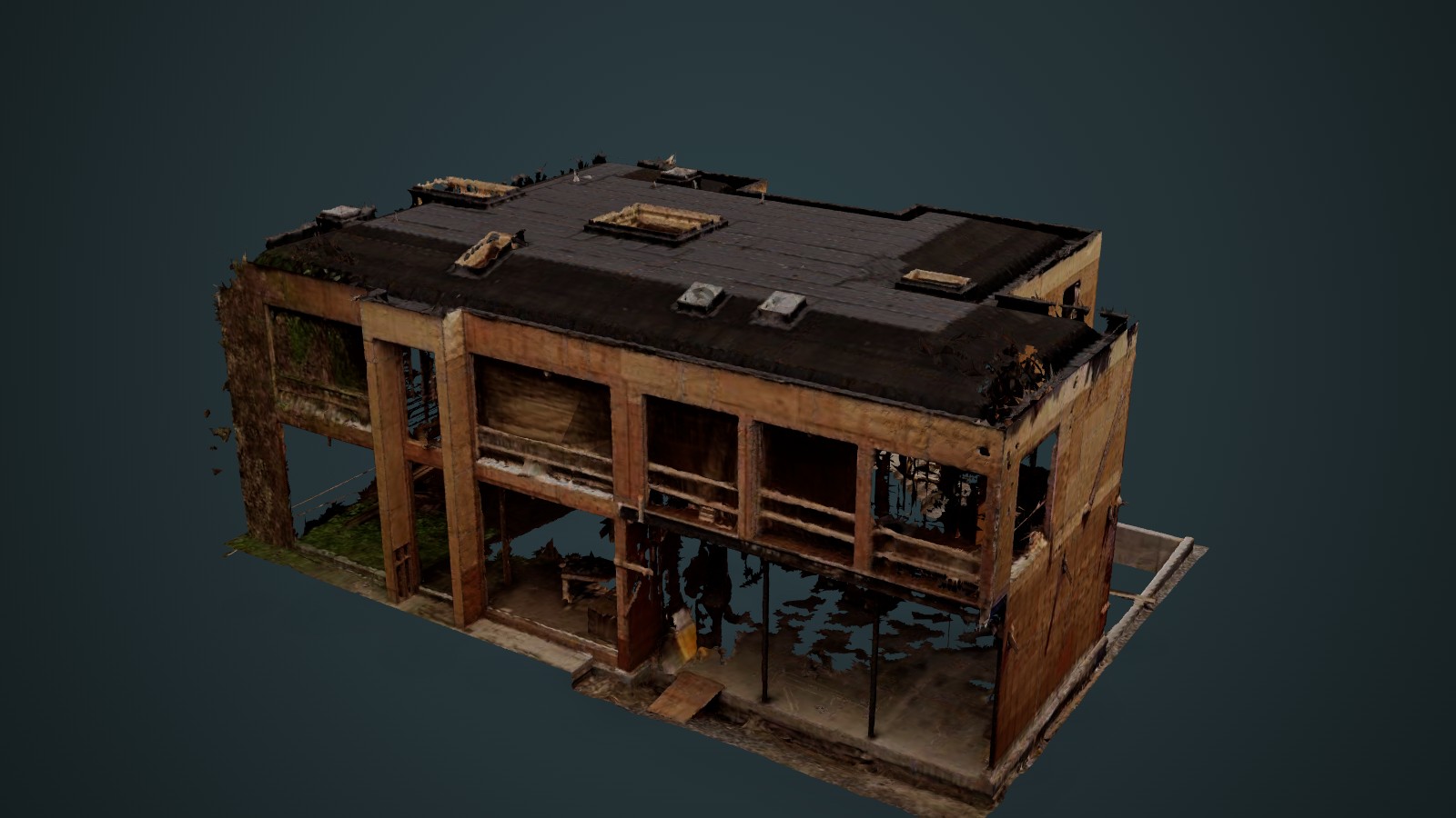 Aerial view of the surveyed building